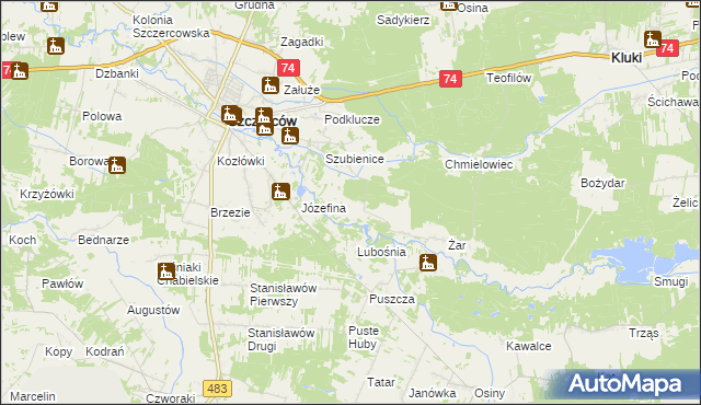 mapa Żabczanka, Żabczanka na mapie Targeo