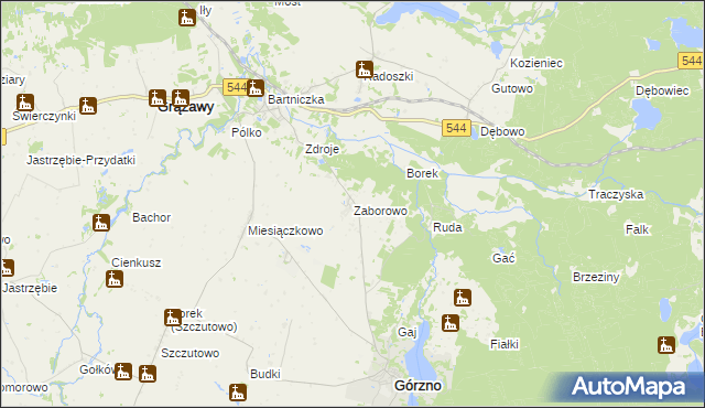 mapa Zaborowo gmina Górzno, Zaborowo gmina Górzno na mapie Targeo