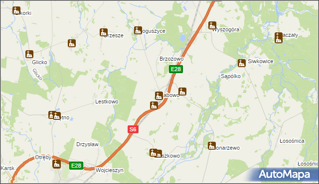 mapa Żabowo gmina Nowogard, Żabowo gmina Nowogard na mapie Targeo