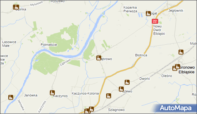 mapa Ząbrowo gmina Stare Pole, Ząbrowo gmina Stare Pole na mapie Targeo