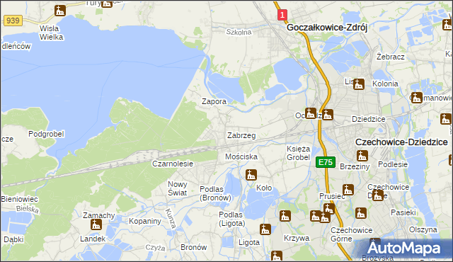 mapa Zabrzeg, Zabrzeg na mapie Targeo