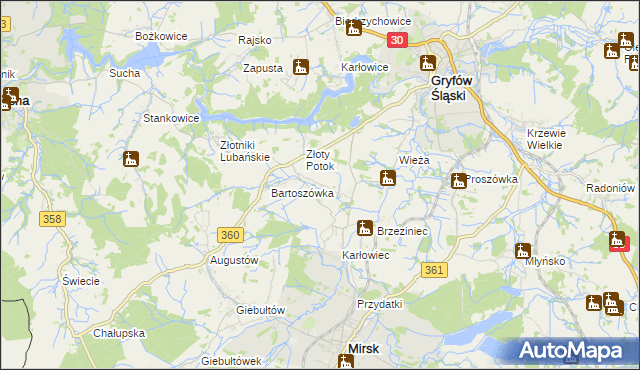 mapa Zacisze gmina Leśna, Zacisze gmina Leśna na mapie Targeo