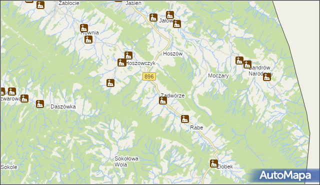 mapa Zadwórze, Zadwórze na mapie Targeo