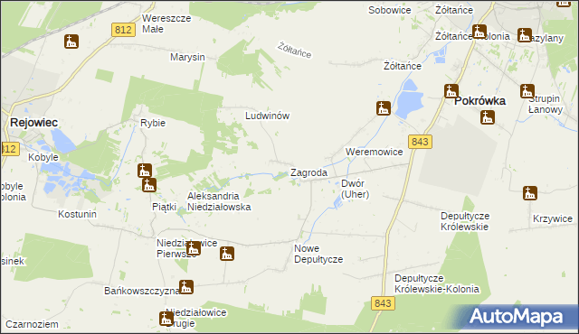 mapa Zagroda gmina Chełm, Zagroda gmina Chełm na mapie Targeo