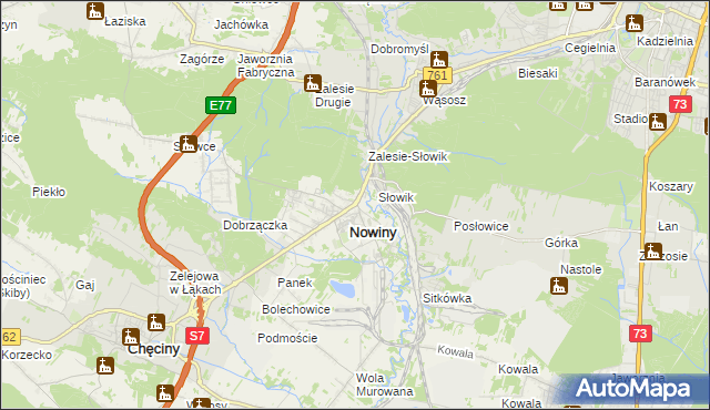 mapa Zagrody gmina Sitkówka-Nowiny, Zagrody gmina Sitkówka-Nowiny na mapie Targeo
