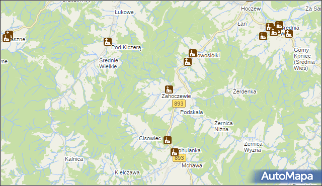 mapa Zahoczewie, Zahoczewie na mapie Targeo