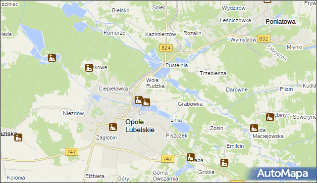 mapa Zajączków gmina Opole Lubelskie, Zajączków gmina Opole Lubelskie na mapie Targeo