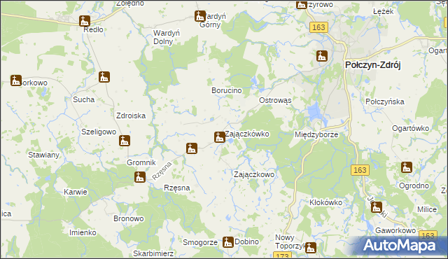 mapa Zajączkówko, Zajączkówko na mapie Targeo