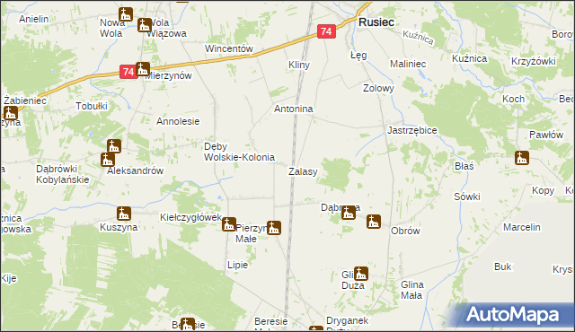 mapa Zalasy, Zalasy na mapie Targeo
