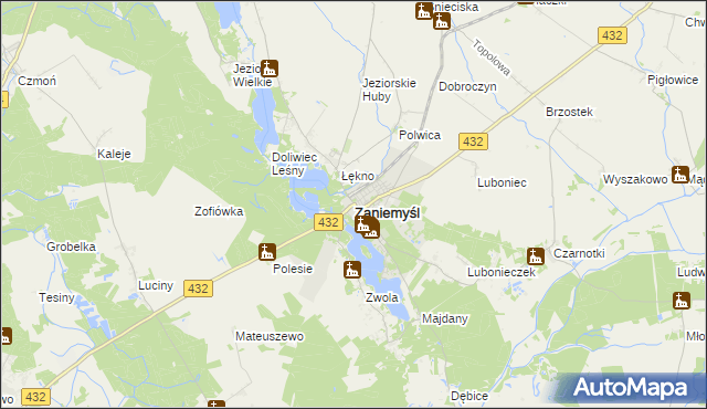 mapa Zaniemyśl, Zaniemyśl na mapie Targeo