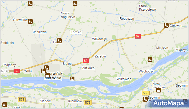 mapa Zarębin, Zarębin na mapie Targeo