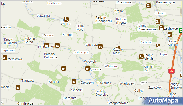 mapa Żarnowica, Żarnowica na mapie Targeo