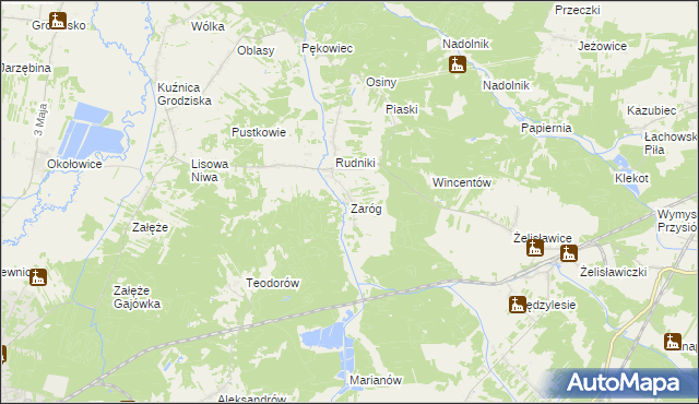 mapa Zaróg, Zaróg na mapie Targeo