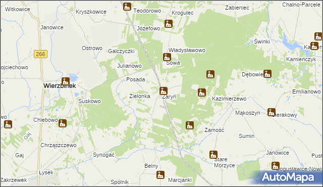 mapa Zaryń, Zaryń na mapie Targeo