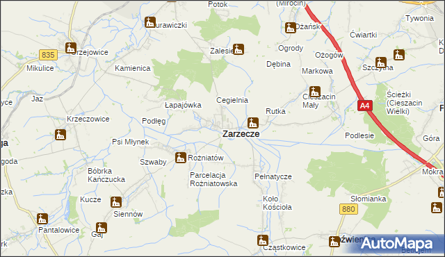 mapa Zarzecze powiat przeworski, Zarzecze powiat przeworski na mapie Targeo