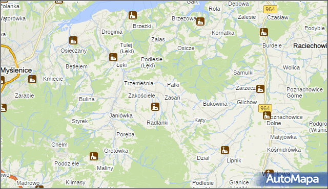 mapa Zasań, Zasań na mapie Targeo