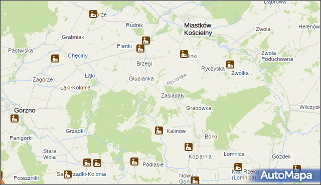 mapa Zasiadały, Zasiadały na mapie Targeo
