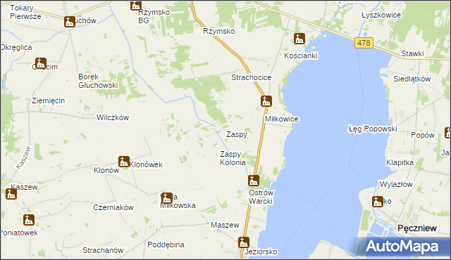 mapa Zaspy, Zaspy na mapie Targeo
