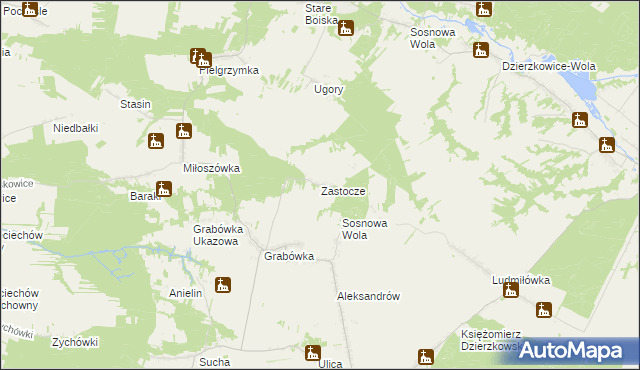mapa Zastocze gmina Annopol, Zastocze gmina Annopol na mapie Targeo
