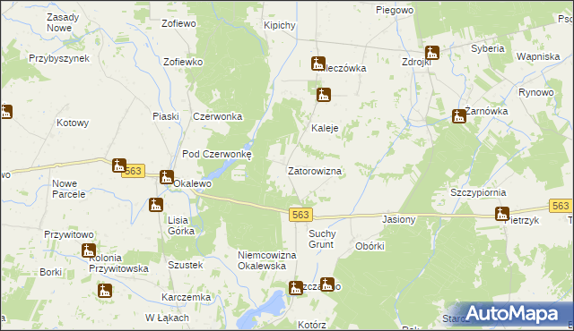 mapa Zatorowizna, Zatorowizna na mapie Targeo