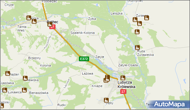 mapa Zatyle, Zatyle na mapie Targeo