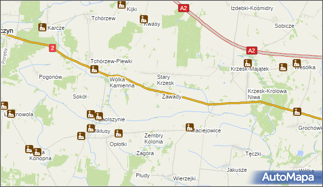 mapa Zawady gmina Zbuczyn, Zawady gmina Zbuczyn na mapie Targeo