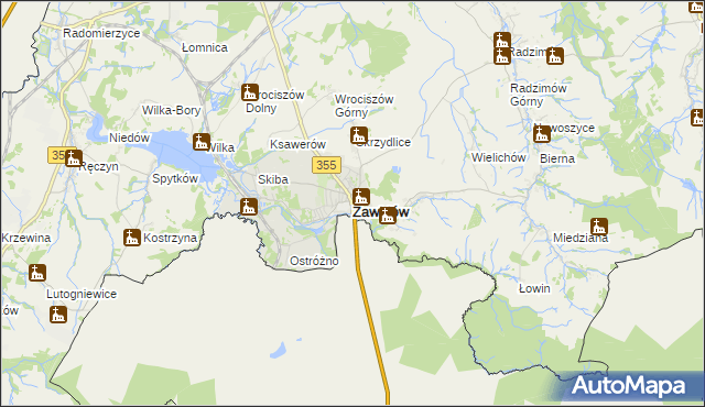 mapa Zawidów, Zawidów na mapie Targeo