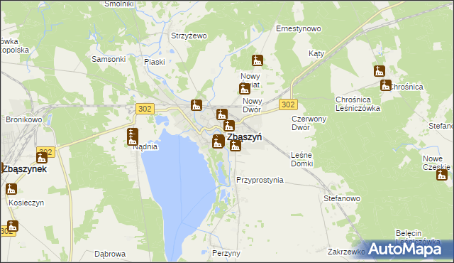 mapa Zbąszyń, Zbąszyń na mapie Targeo