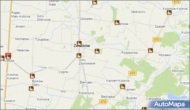 mapa Zborów gmina Żelazków, Zborów gmina Żelazków na mapie Targeo