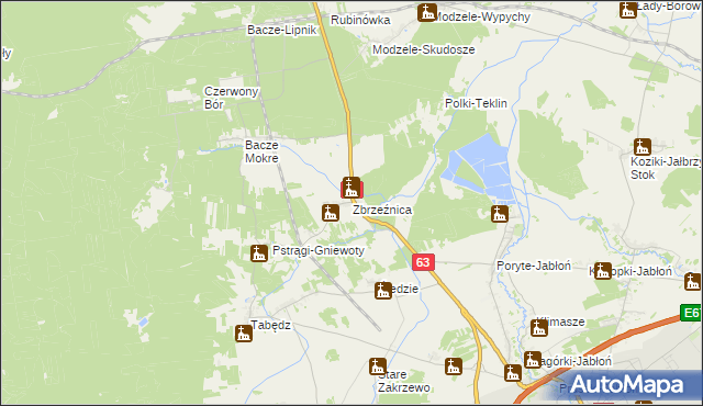 mapa Zbrzeżnica, Zbrzeżnica na mapie Targeo
