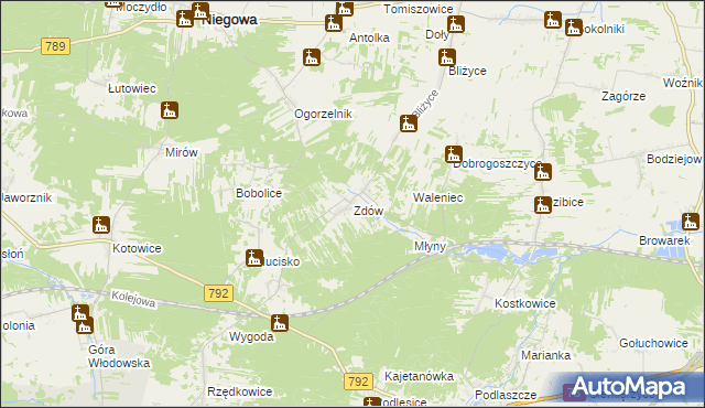mapa Zdów, Zdów na mapie Targeo