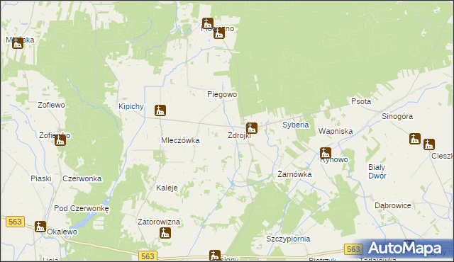 mapa Zdrojki gmina Lubowidz, Zdrojki gmina Lubowidz na mapie Targeo