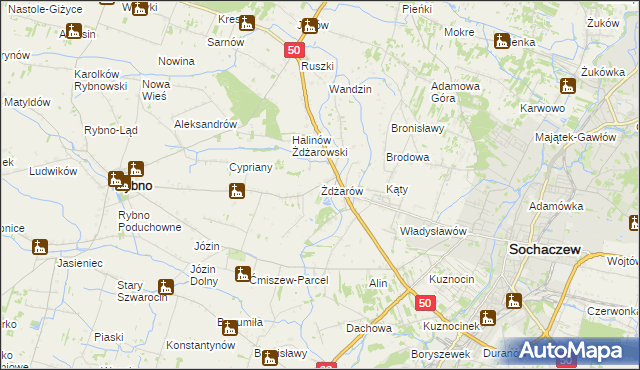 mapa Żdżarów, Żdżarów na mapie Targeo