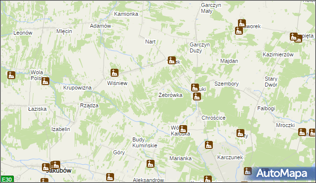 mapa Żebrówka, Żebrówka na mapie Targeo
