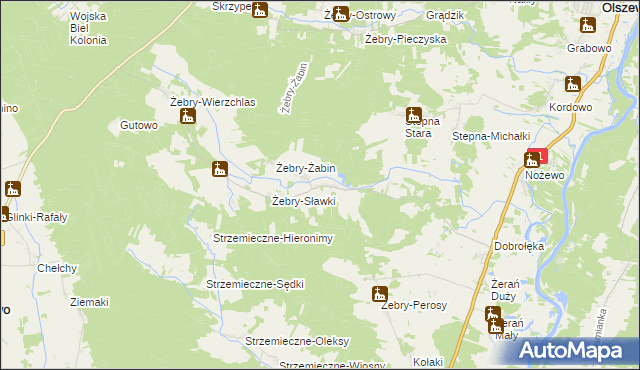 mapa Żebry-Stara Wieś, Żebry-Stara Wieś na mapie Targeo