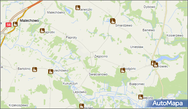 mapa Żegocino, Żegocino na mapie Targeo