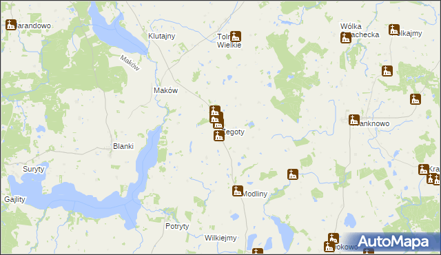 mapa Żegoty, Żegoty na mapie Targeo