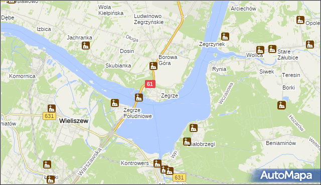 mapa Zegrze, Zegrze na mapie Targeo