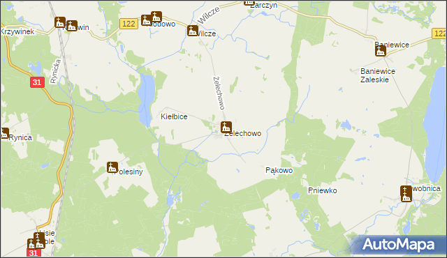 mapa Żelechowo, Żelechowo na mapie Targeo
