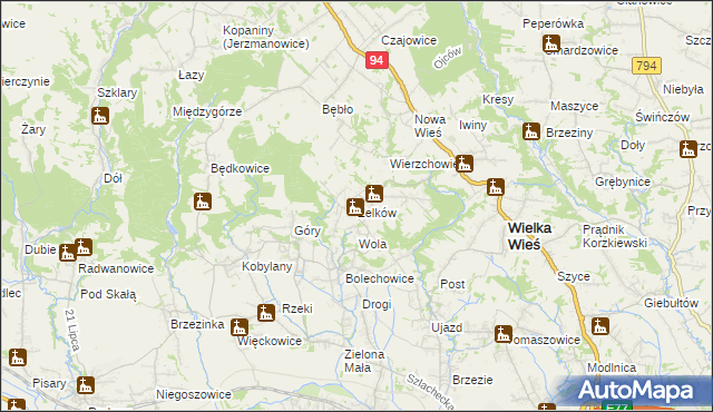 mapa Zelków, Zelków na mapie Targeo