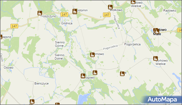 mapa Żelmowo, Żelmowo na mapie Targeo