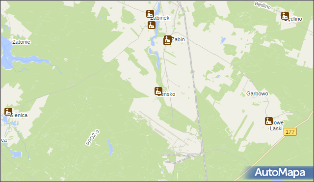 mapa Żeńsko gmina Wierzchowo, Żeńsko gmina Wierzchowo na mapie Targeo