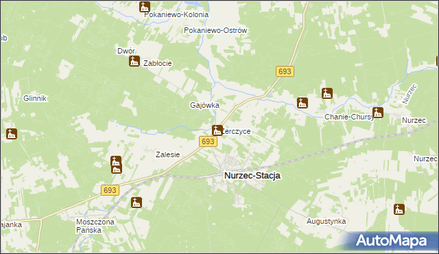 mapa Żerczyce, Żerczyce na mapie Targeo