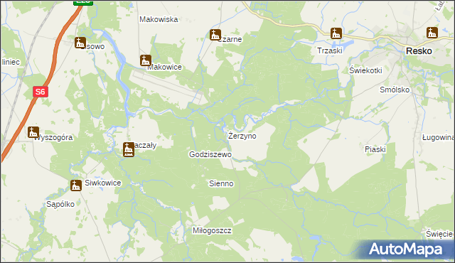 mapa Żerzyno, Żerzyno na mapie Targeo