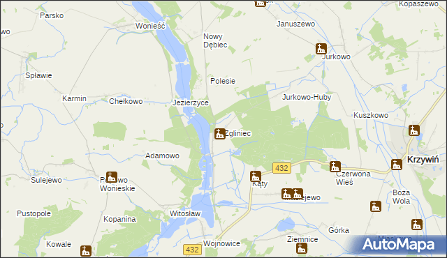 mapa Zgliniec, Zgliniec na mapie Targeo