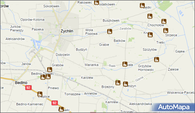 mapa Zgoda gmina Żychlin, Zgoda gmina Żychlin na mapie Targeo