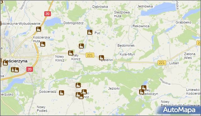 mapa Zielenin, Zielenin na mapie Targeo