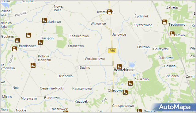 mapa Ziemięcin gmina Wierzbinek, Ziemięcin gmina Wierzbinek na mapie Targeo