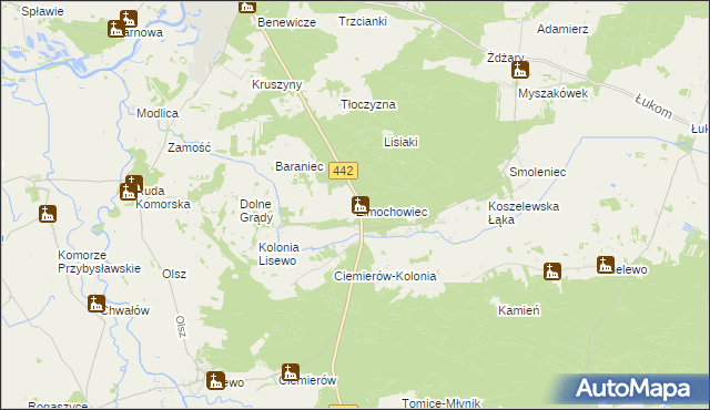 mapa Zimochowiec, Zimochowiec na mapie Targeo