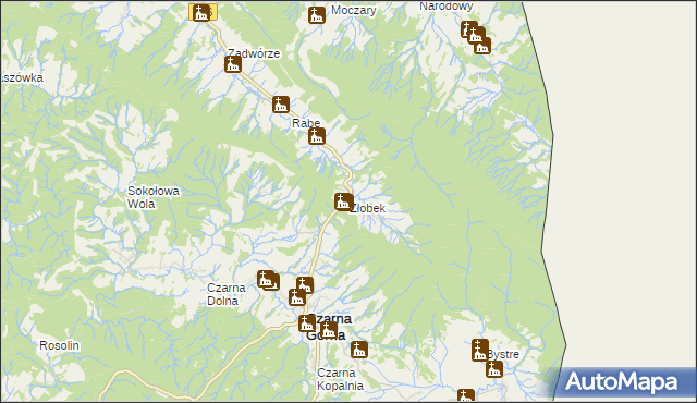 mapa Żłobek gmina Czarna, Żłobek gmina Czarna na mapie Targeo